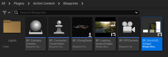 BP_SimHUDWidget Location