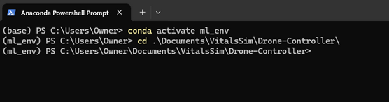 Drone Controller Anaconda Prompt